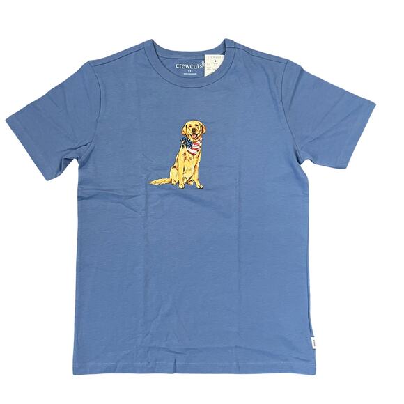 NWT J. Crew Boys' Blue Dog W/Patriotic Bandana Graphic Tee - SIZE L - Picture 1 of 5